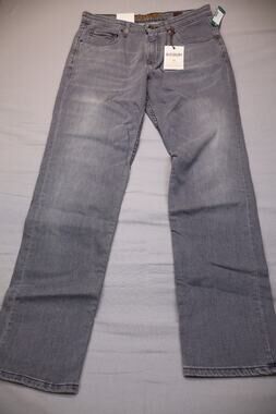 NEW Alesbury Sawyer Men's Light Gray Relaxed Fit Straight Denim Jeans Size 32x34
